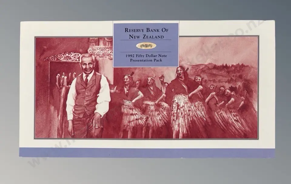 NZ 1992 Fifty Dollar Note Presentation Pack Image 1++