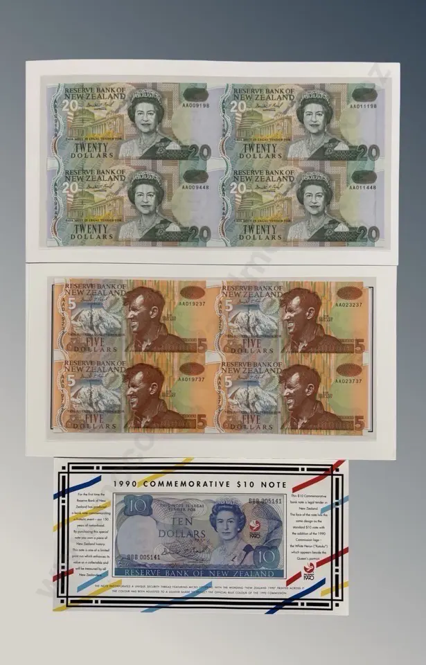 NZ Twenty Dollar 1992 Presentation Pack, 1992 Presentation Pack & 1990 Ten Dollar Commemorative Image 1++