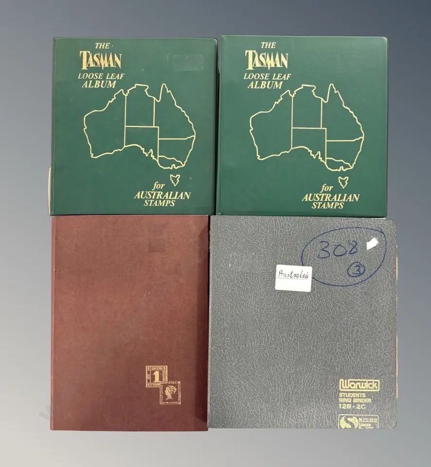 Four Australian Stamp Albums with Quantity of Stamps Image 1++