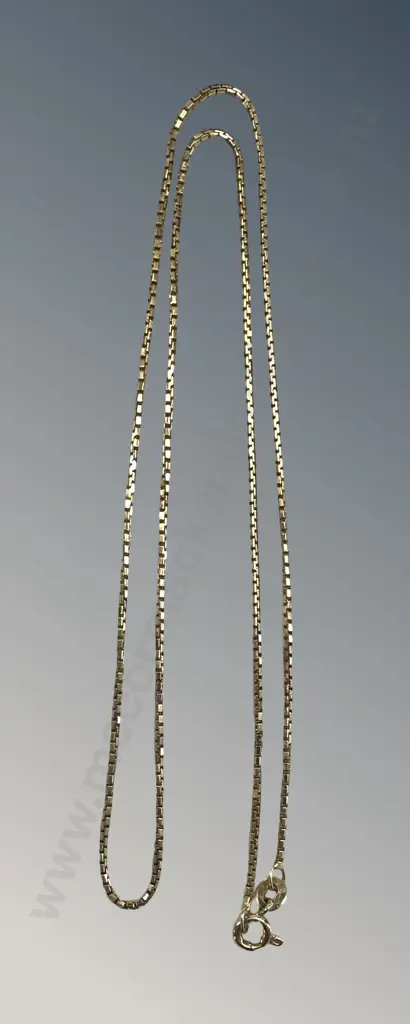 14ct Yellow Gold Box Link Necklace, L44.5cm, TW4.2gms Image 1++