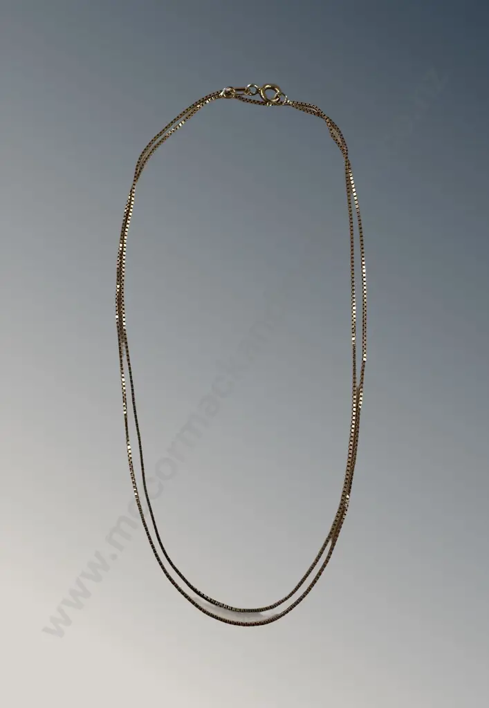 10ct Gold Box Link Chain, L53cm, TW1.1gms Image 1++