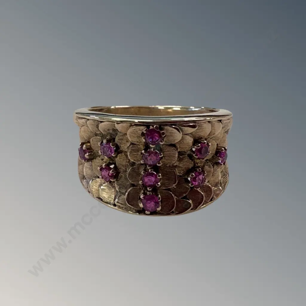 14ct Gold and Ruby Dress Ring, Size K/L, TW6.5gms Image 1++