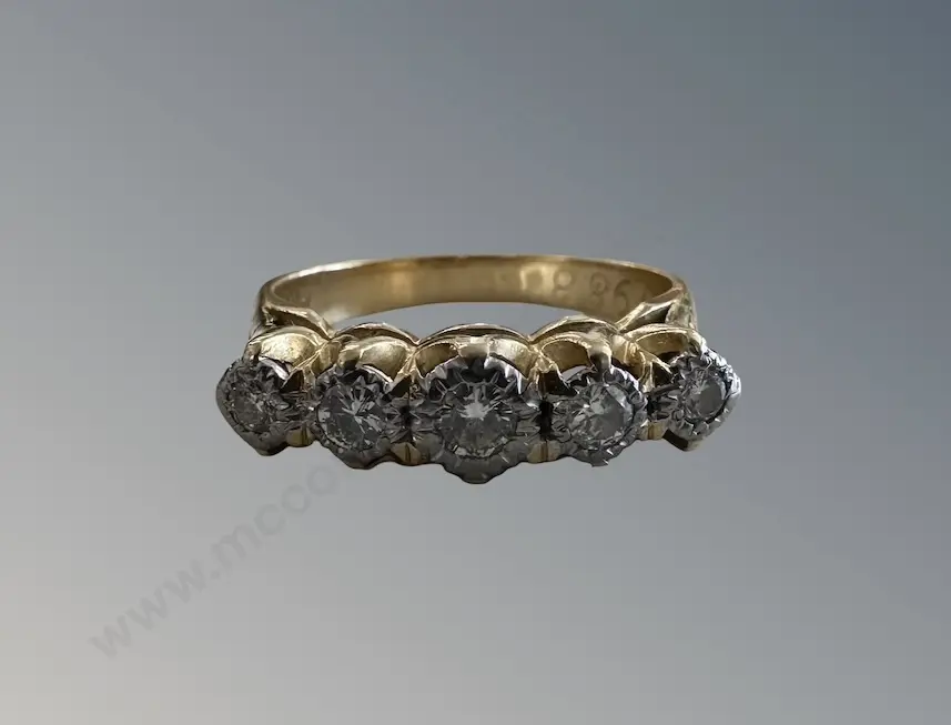 18ct Gold London Bridge Diamond Ring, Size L/M, TW4.89gms, Valuation $5600 Image 1++