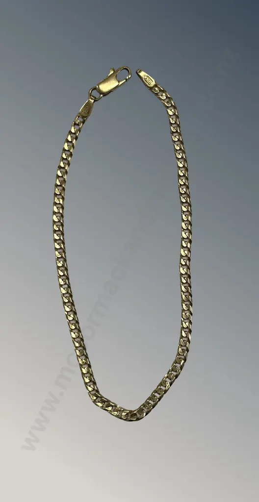 Italian 18ct Gold Curb Link Bracelet, L18.5cm, TW3.9gms Image 1++