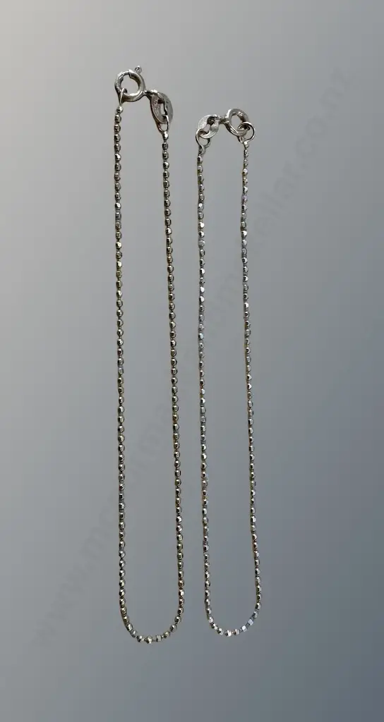 Two Fine 9ct Gold Bracelets, L18cm, TW1.8gms Image 1++