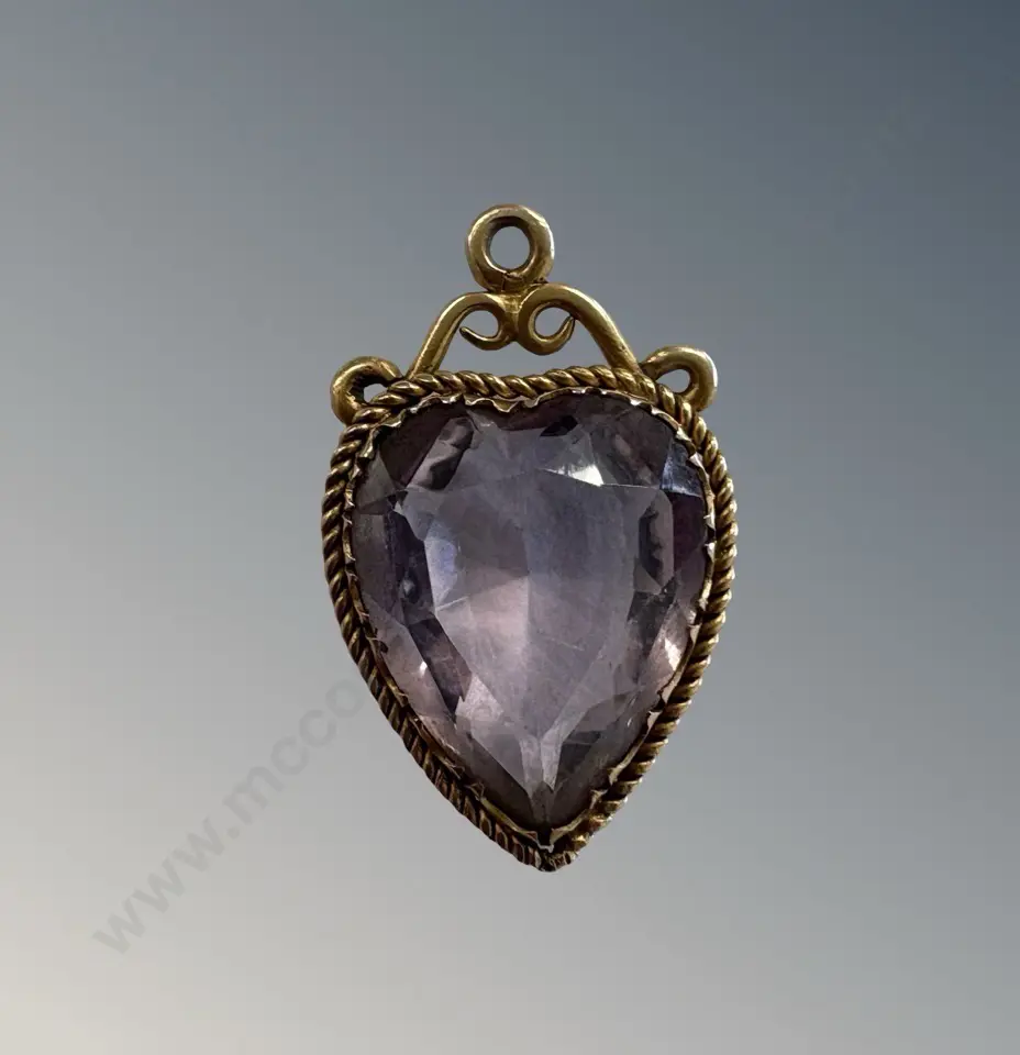 14ct Amethyst Heart Pendant TW4.2gms Image 1++