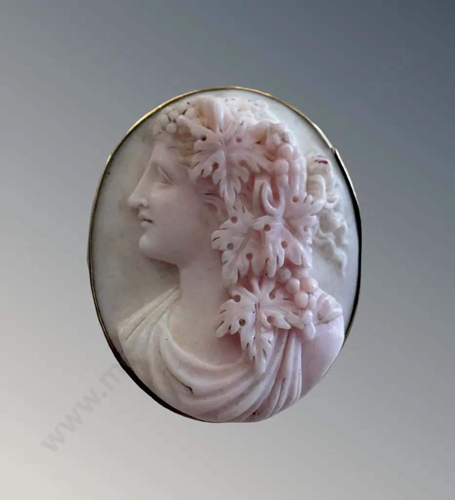 18ct Gold Cameo Brooch (replaced pin) L3cm Image 1++