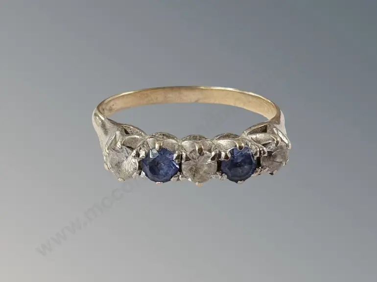 9ct Ceylonese Sapphire Ring, Size Q, TW2.7gms Image 1++