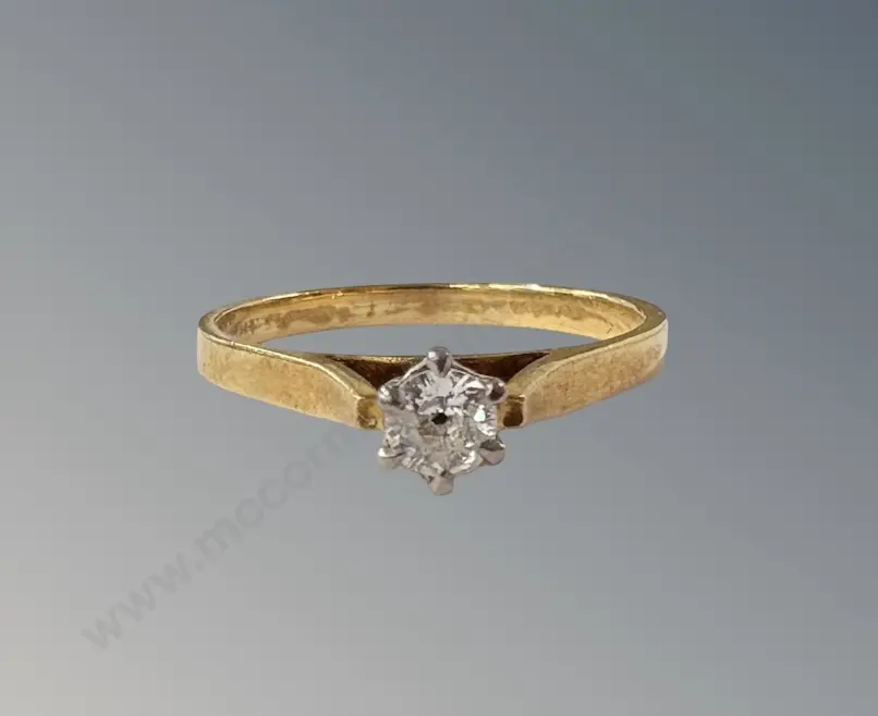9ct Gold Diamond Solitaire Ring, Size I/J, TW2.09gms, Valuation $1900 Image 1++