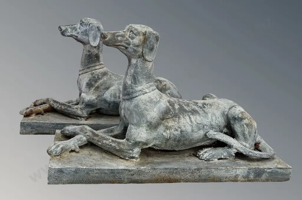 Pair of Cast Iron Dogs, H60xL98xW34cm Image 1++