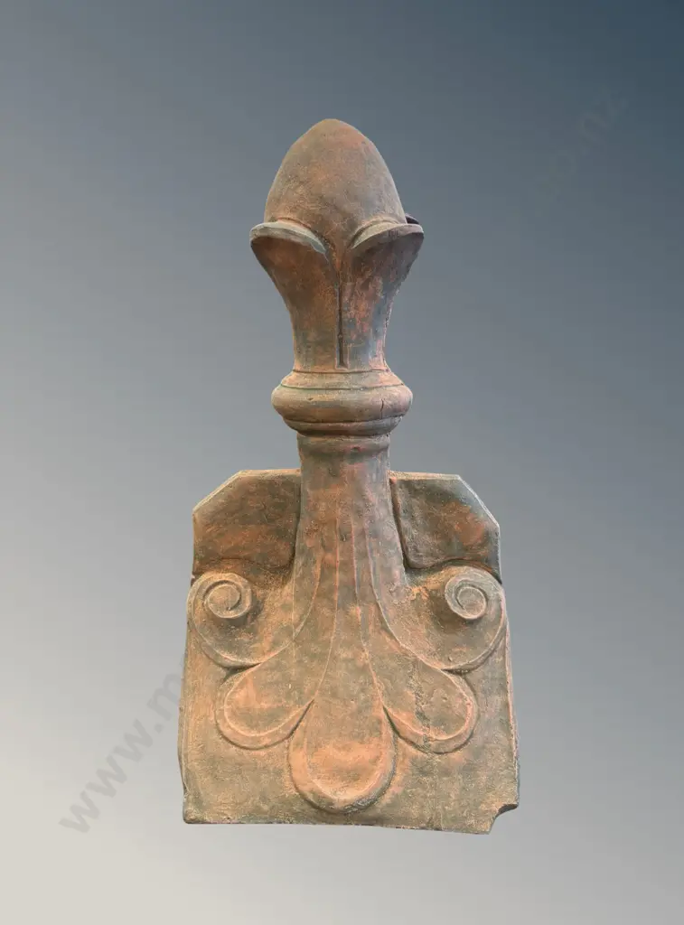 Terracotta Fleur De Lis Roof Tile H58cm Image 1++