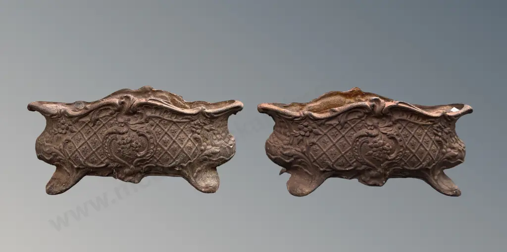 Pair of Ornate Cast Iron Troughs H18xL47cm Image 1++
