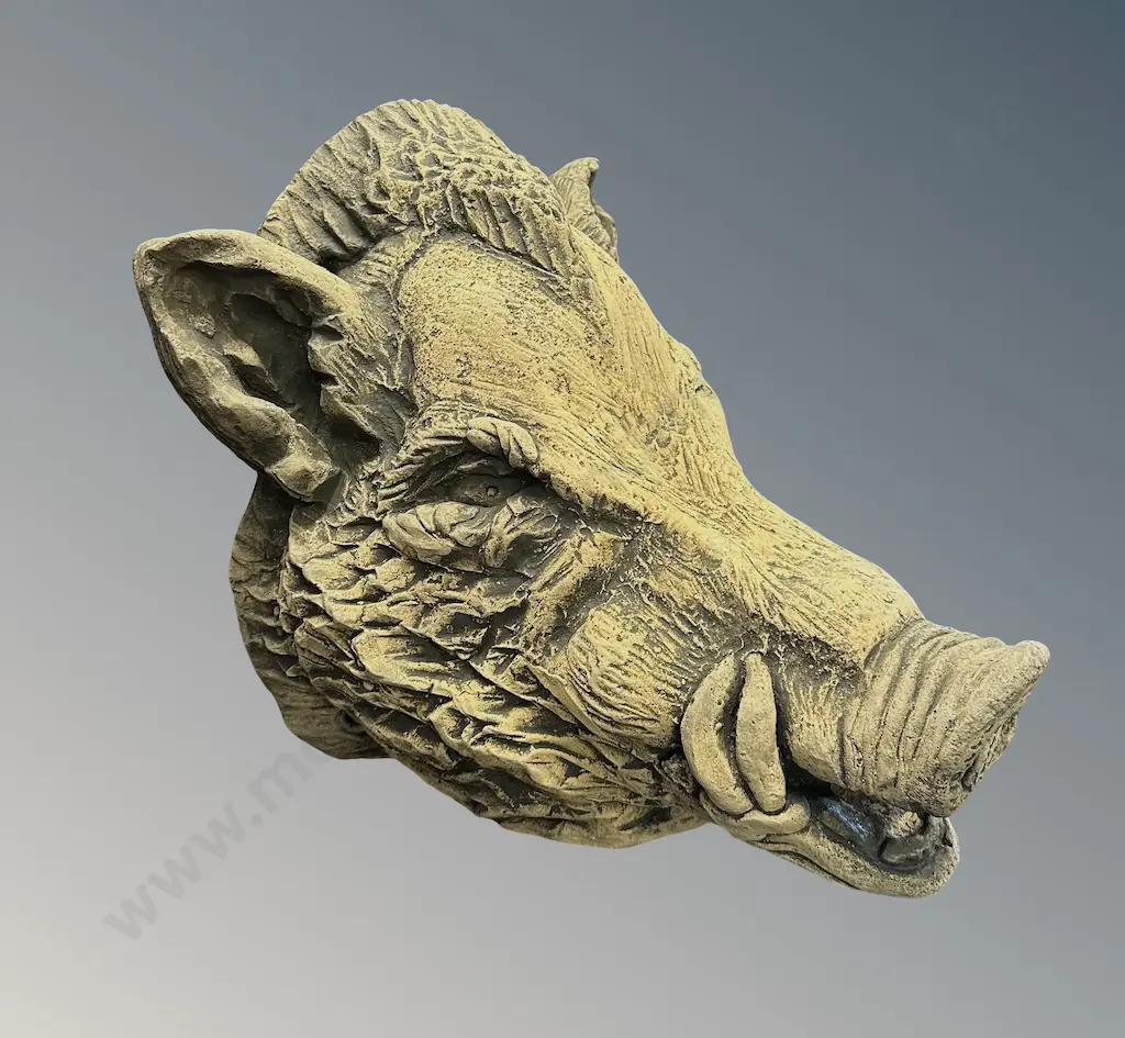 Stone Boars Head Wall Mounted Fountain L33xD32cm Image 1++