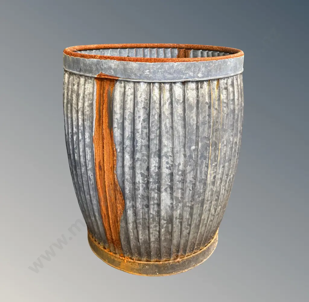 Corrugated Tin Dolly Bin H49xD51cm Image 1++