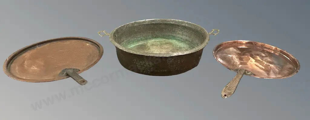 19th Century Copper Pan with Lids Image 1++