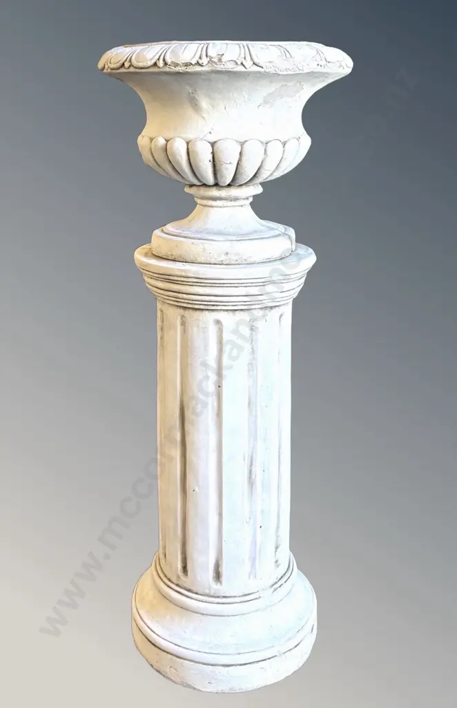 Fibreglass Plinth with Urn H120cm Image 1++