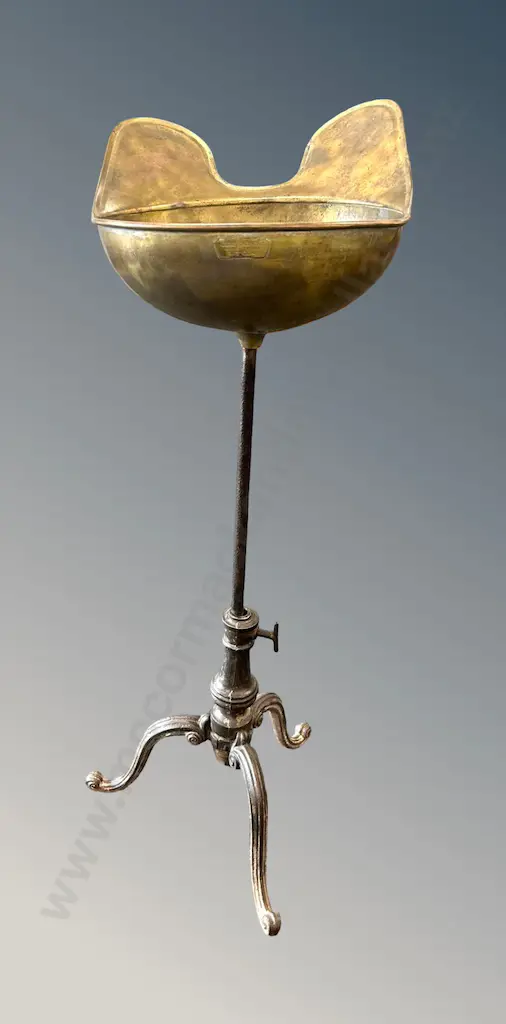 19th Century French Brass Hair Dressers Wash Stand, made in Lyon by Cre Rossi, H130cm Image 1++