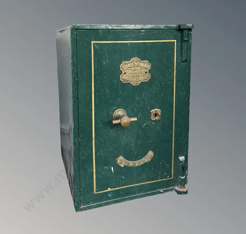 George Titterton, Birmingham Cast Iron Safe with Brass Fittings, Interior Drawer H67xL46xD50cm Image 1++