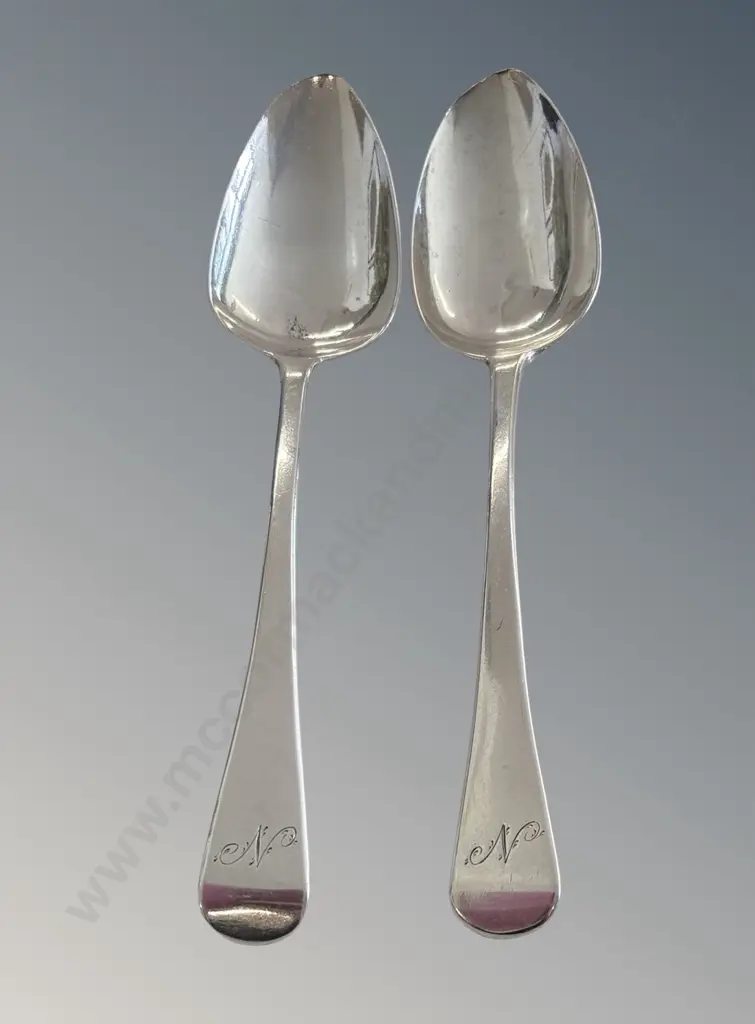 Two Sterling Silver Spoons TW114gms Image 1++