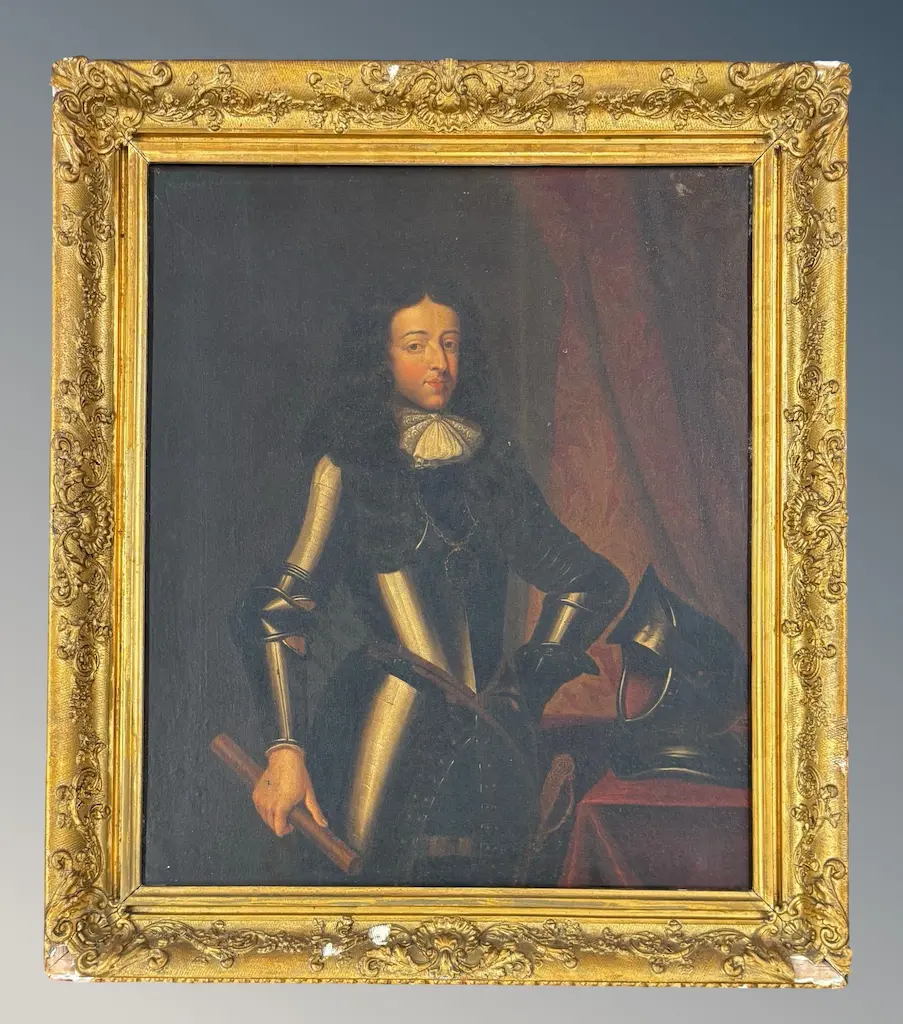 Attrib. - Constantijn Netscher, William III, oil on canvas, 470x390mm Image 1++