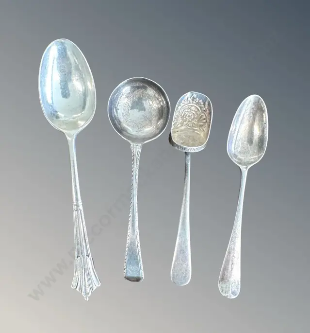 Four Assorted Sterling Silver Spoons TW72gms Image 1++