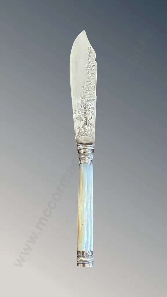 Sterling Silver and MOP Handled Butter Knife, TW26.8gms Image 1++