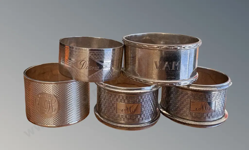 Sterling Silver Napkin Rings, TW149.4gms Image 1++