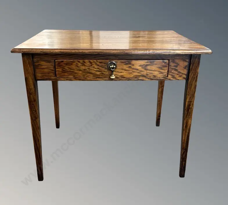 English Elm Single Drawer Side Table, L58xH49xW42cm Image 1++