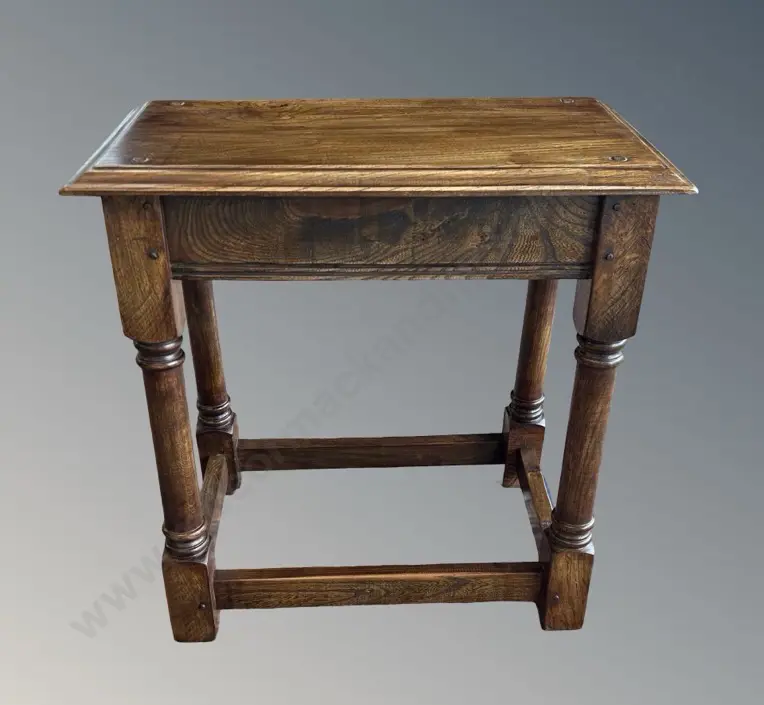 English Elm Joint Stool, L55xH54XW32cm Image 1++