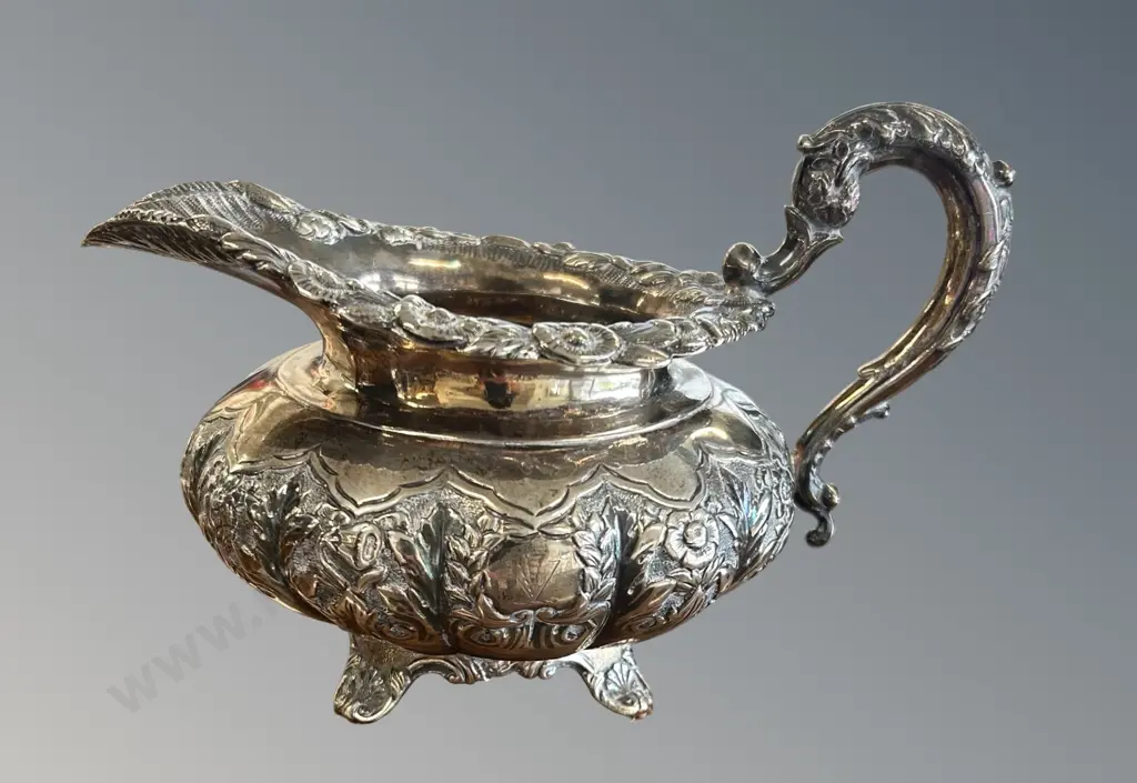 Sterling Silver Footed Creamer, TW323gms Image 1++