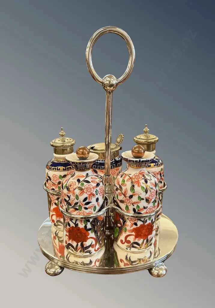 Imari Floral Patterned Porcelain Cruet Set Image 1++