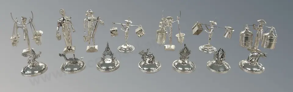 Sterling Silver Cardholders, Figures etc, some with weighted bases TW632gms Image 1++