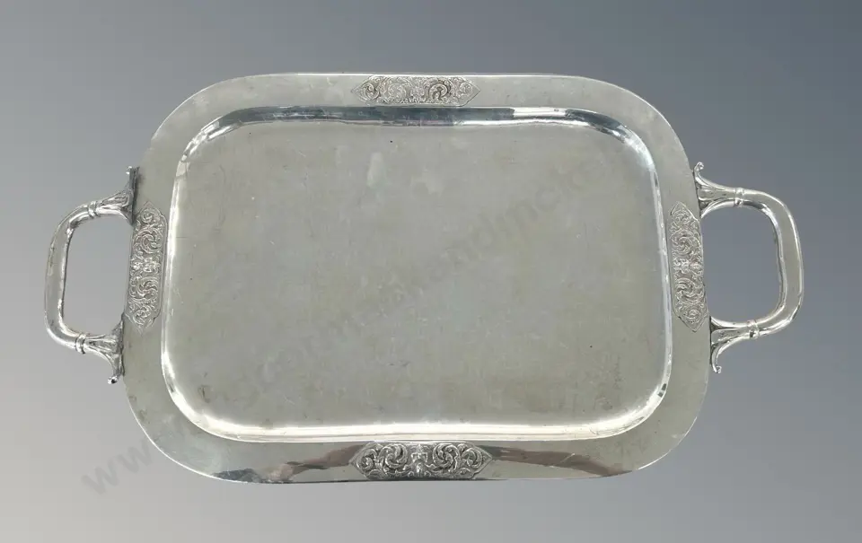 Sterling Silver Twin Handled Tray AF, L52xW31cm, TW969gms Image 1++