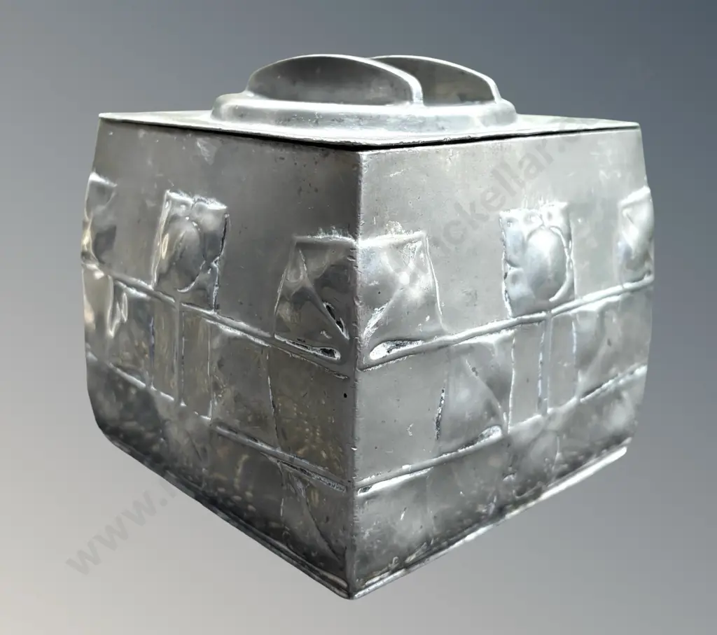 Liberty and Co Arts and Crafts Pewter Biscuit Barrel Image 1++