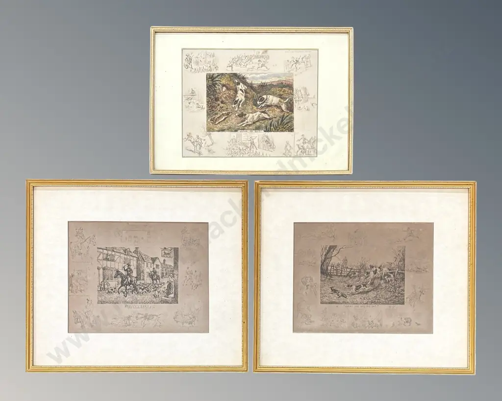 Three Early Hunting Prints Image 1++