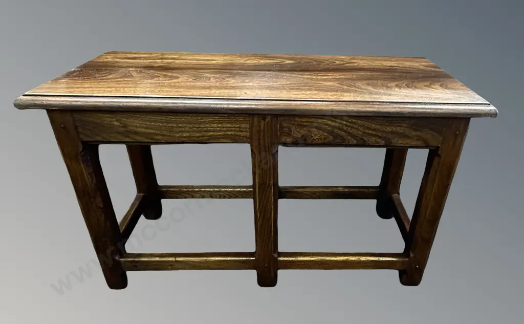 Elm Stool on Stretcher Base, H48xL80xD35cm Image 1++