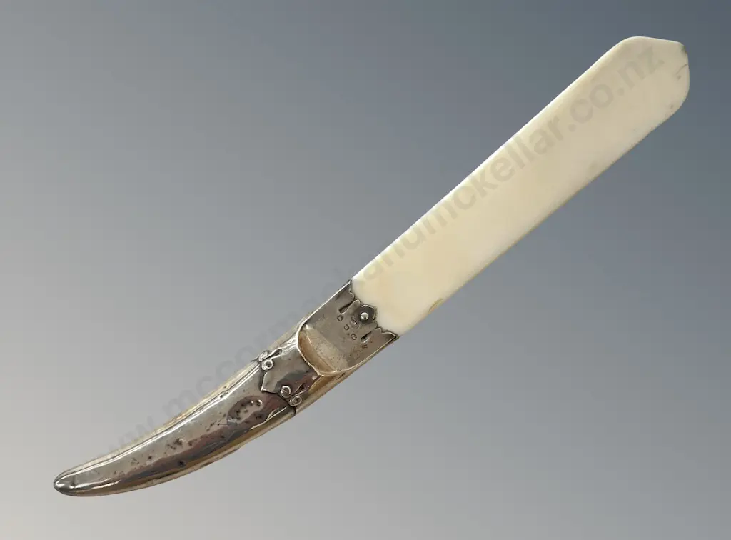 Sterling Silver Handled Paper Knife with Ivory Blade L23cm Image 1++