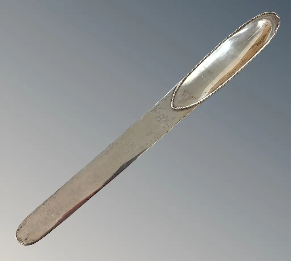 Sterling Silver Paper Knife with Beaded Handle, L31cm, TW118gms Image 1++