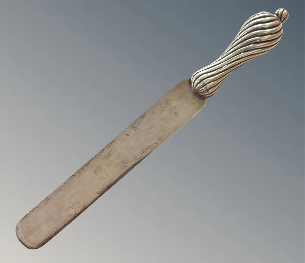 Sterling Silver Paper Knife with Swirl Handle, L21cm, TW60gms Image 1++