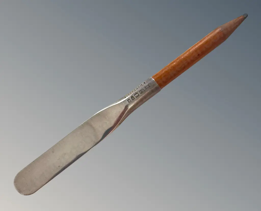 Sterling Silver 1898 S Mordan & Co Pencil Topped Letter Opener, L13.5cm Image 1++