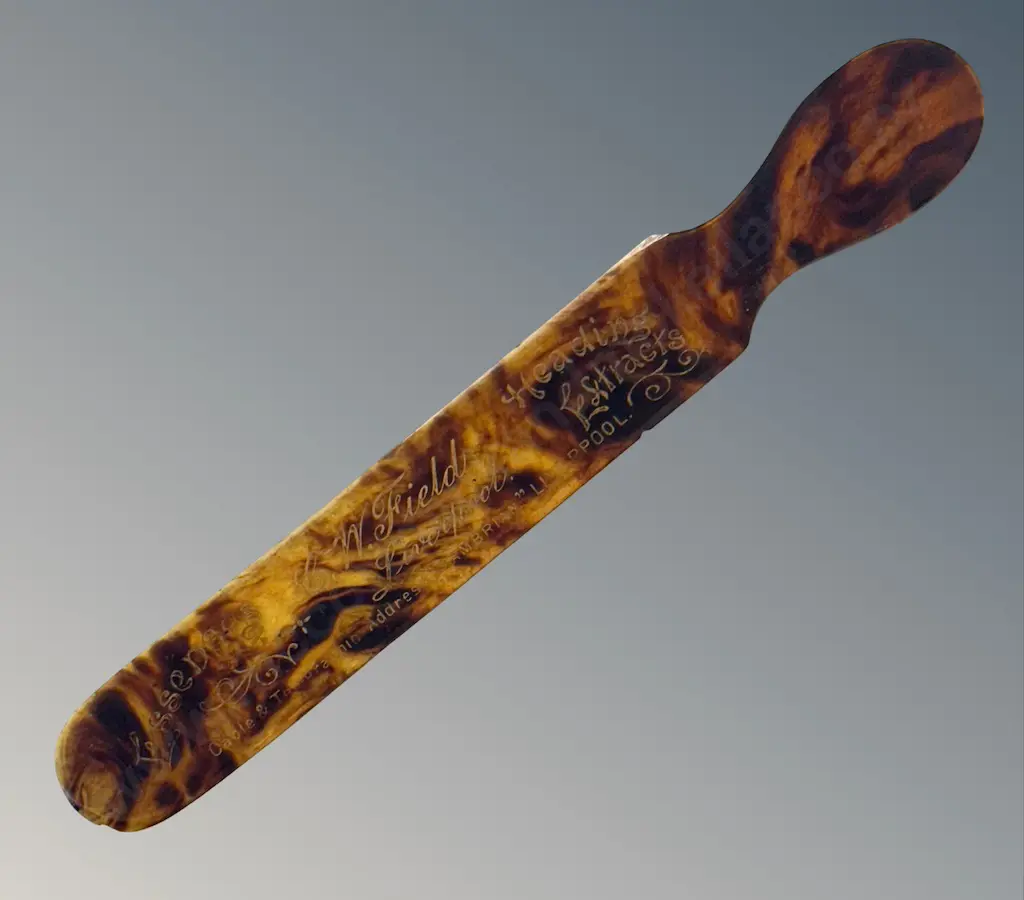 Tortoiseshell Letter Opener, inscribed CN Field, Liverpool L22cm Image 1++