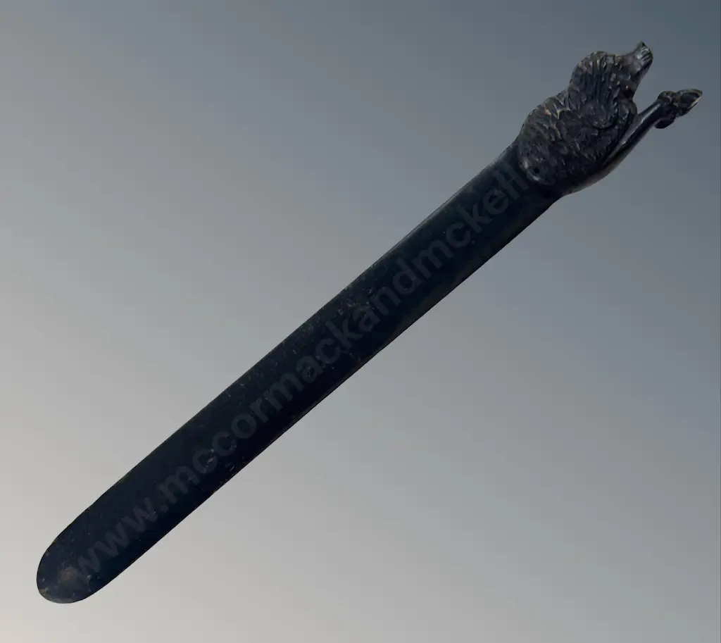 Ebony Letter Opener with a Carved Poodle Handle L43cm Image 1++