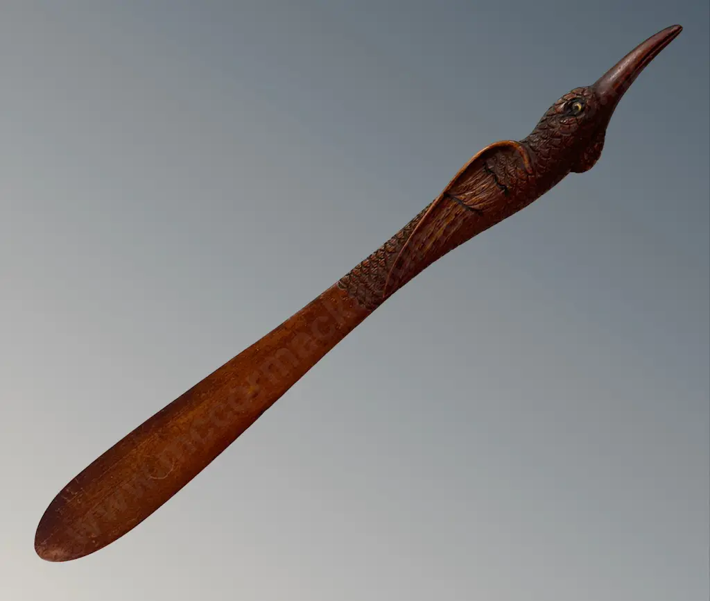 Wooden Letter Opener with Carved Bird Handle L45cm Image 1++