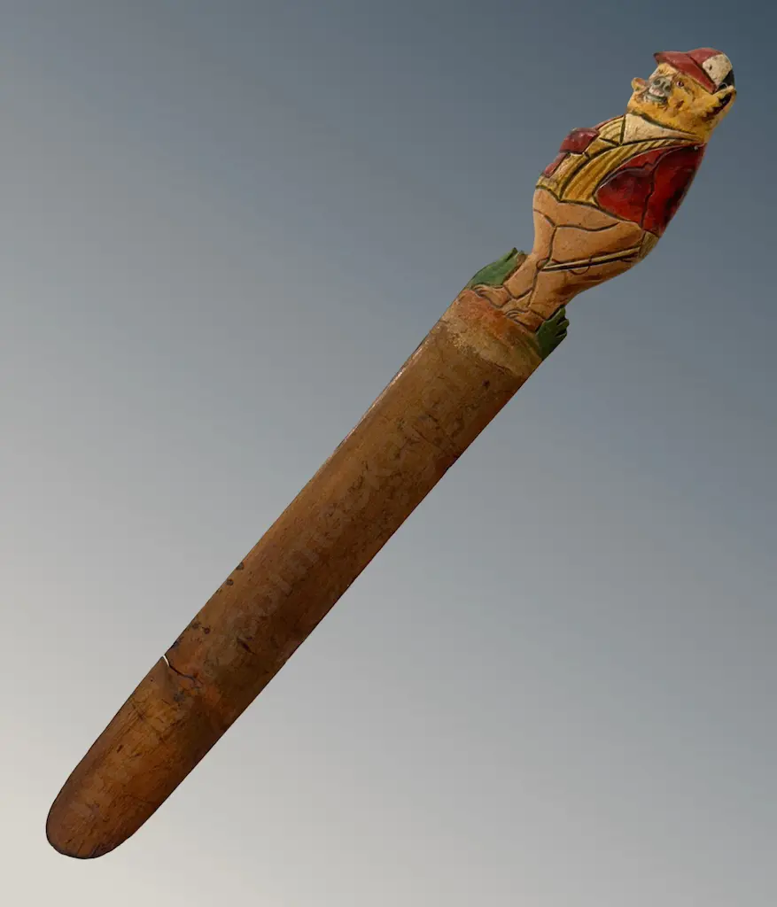 Wooden Paper Knife with Carved Cartoon Bear Handle L48cm Image 1++