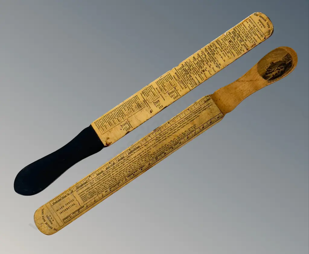 Two Mauchline Ware Common Design Paper Knives L33cm Image 1++