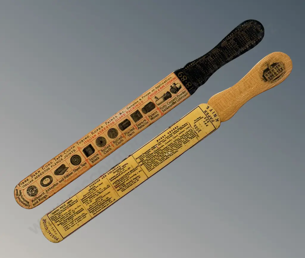 Two Mauchline Ware Common Design Paper Knives L33cm Image 1++