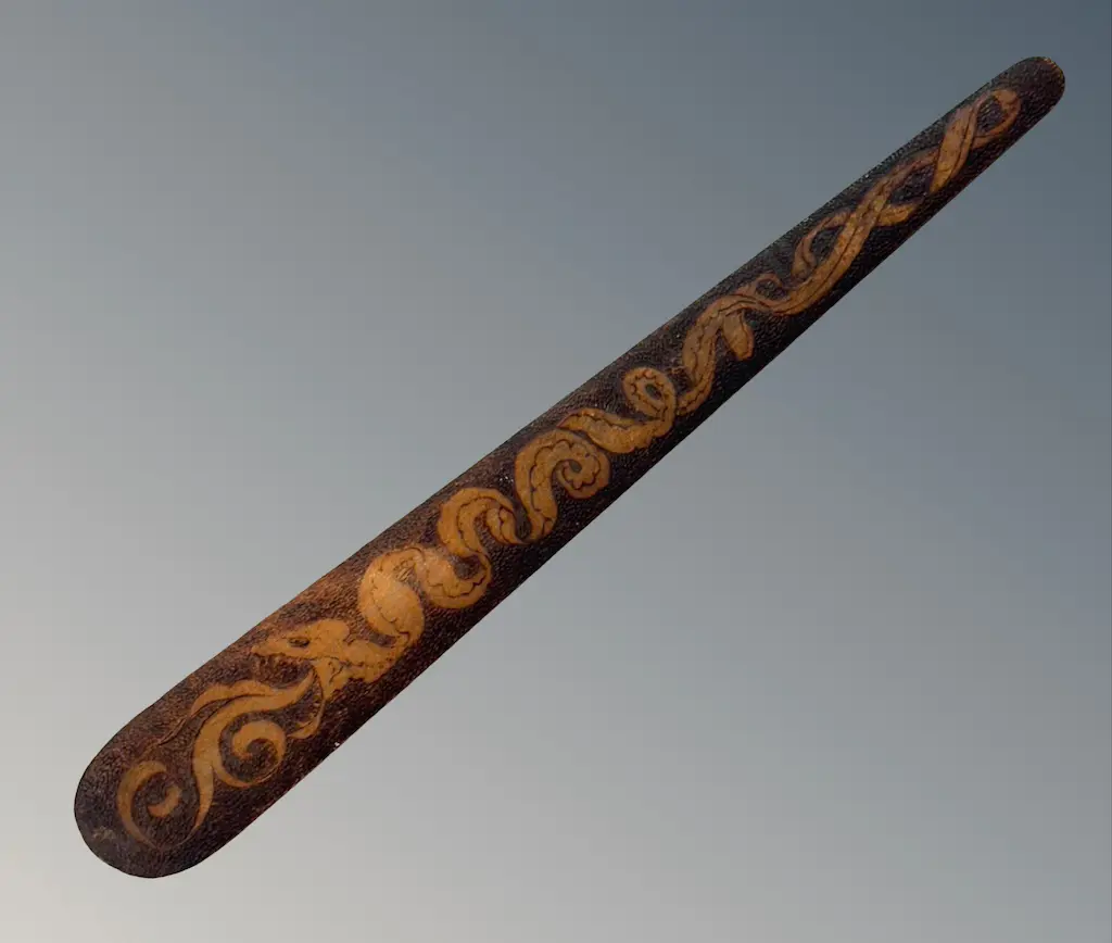 Wooden Poker Work Paper Knife with Snake Design L44cm Image 1++