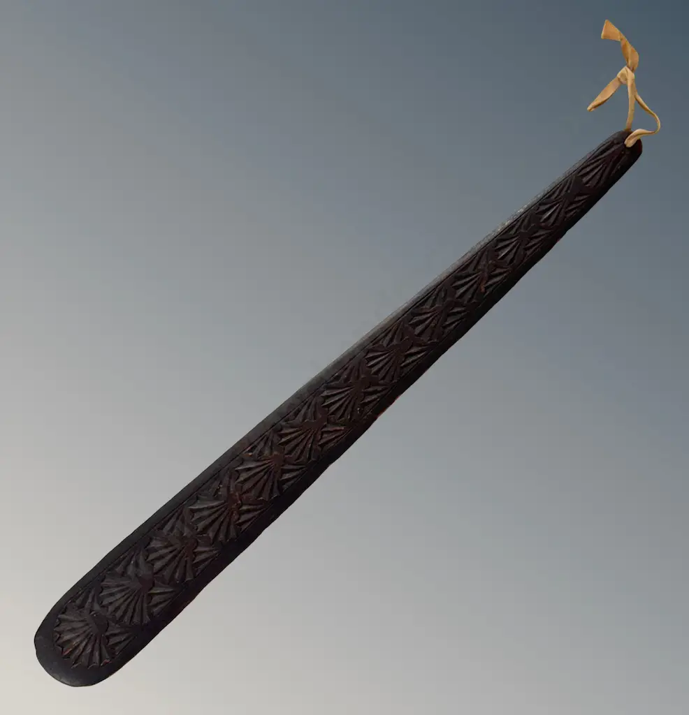 Wooden Paper Knife with Embossed Carving L44cm Image 1++