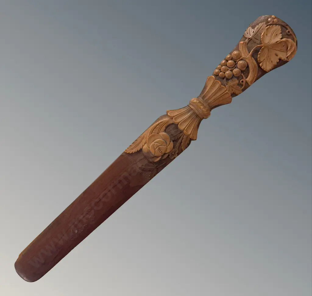 Wooden Grape and Leaf Handled Paper Knife L27cm Image 1++