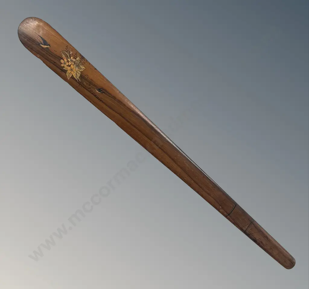 Sorrento Ware Olive Wood Page Knife with Floral and Swallow Design L63cm Image 1++